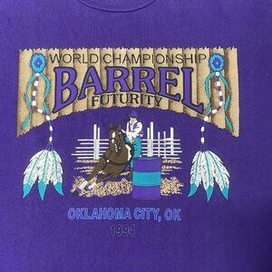1994 World Championship Barrel Futurity Purple M Shirt Racing Horse Oklahoma OKC